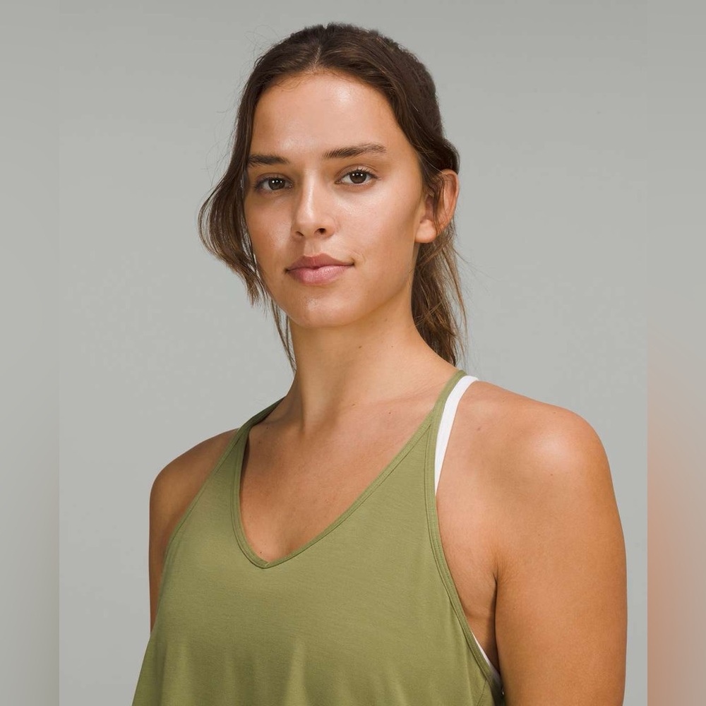 Lululemon Modal-Silk Yoga Tank Top - Bronze Green - 6 - Picture 4 of 9